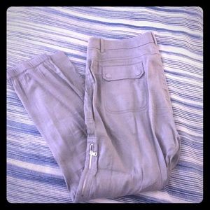 Gray linen cargo pants from Vince